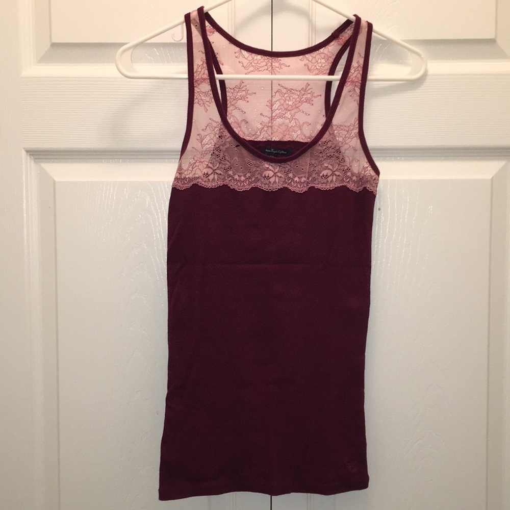 EUC American Eagle Ribbed/Lace Tank